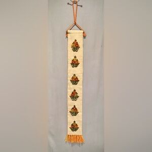 Vintage Kilim Floral Embroidered Wall Hanging